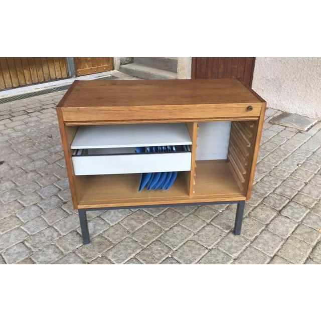 Vintage Sliding Door Office Cabinet For Sale - Image 5 of 11