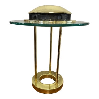 Robert Sonneman "Saturn" Halogen Table Lamp for George Kovacs, C. 1980 — Brass & Glass For Sale