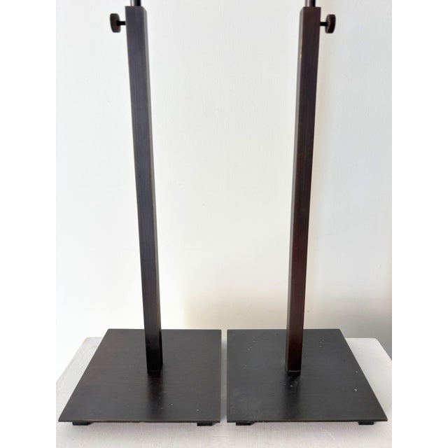 2000 - 2009 Minimalist Bronze Table Lamps, Belgium, Set of 2 For Sale - Image 5 of 8