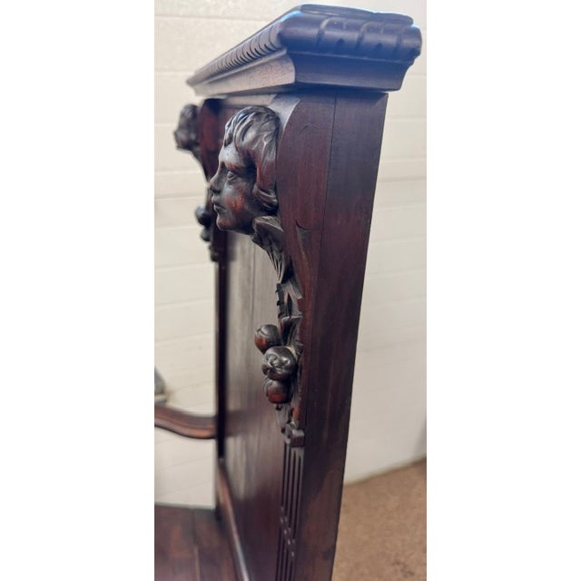 Late 19th Century Figural Carved Jacobean Style Throne Armchair With King and Queen For Sale - Image 12 of 15
