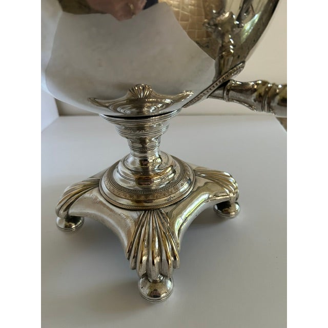 American Antique Silver-Plated Coffee Samovar For Sale - Image 3 of 13