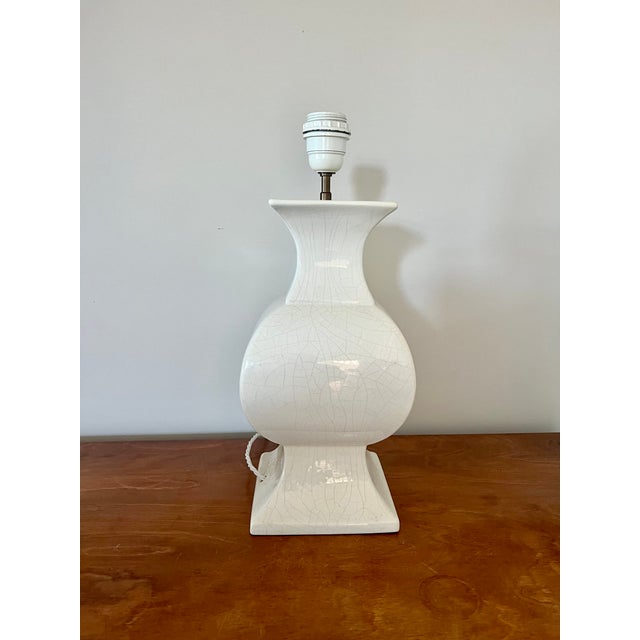Vintage Crackle Glaze Ceramic Table Lamp, France, 1970s For Sale - Image 11 of 16