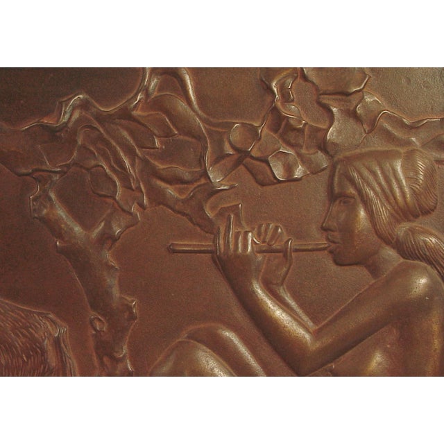 Art Nouveau French Fireplace Plaque Featuriing Naked Women and a Goat -- Art Nouveau Period For Sale - Image 3 of 6