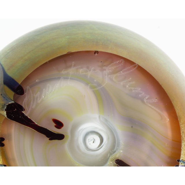 1975 Iridescent Art Glass Paperweight by Orient & Flume For Sale In Indianapolis - Image 6 of 7