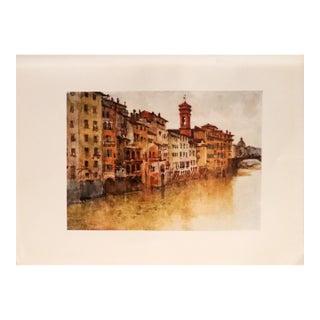 1905 Italian Original Print - A Study of the Old Houses in Borgo S. Jacopo - From Book Florence & Some Tuscan Cities (1905) For Sale
