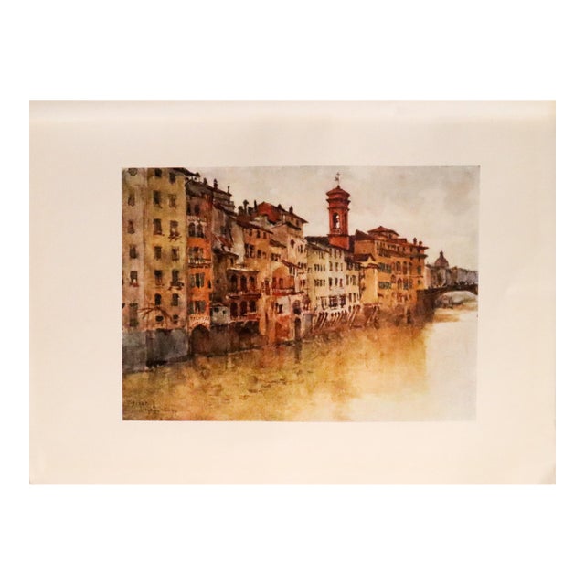 1905 Italian Original Print - A Study of the Old Houses in Borgo S. Jacopo - From Book Florence & Some Tuscan Cities (1905) For Sale