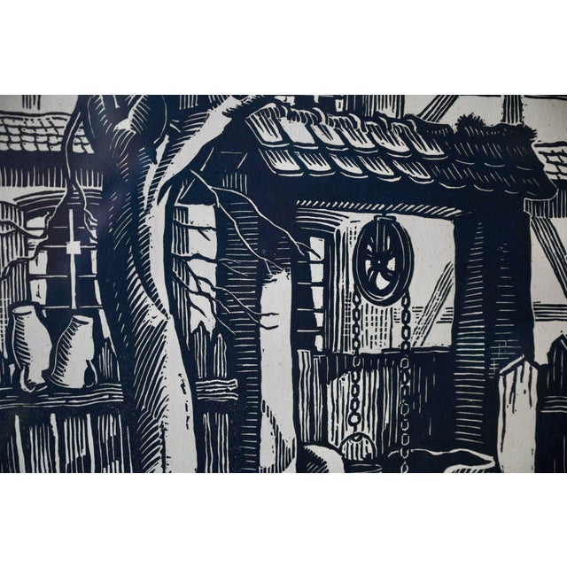 Henri Bacher, Well in Alsace, 1900, Woodcut For Sale - Image 4 of 8