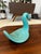 1980s Vintage Teal Ceramic Swan Towel or Washcloth Holder For Sale - Image 5 of 8
