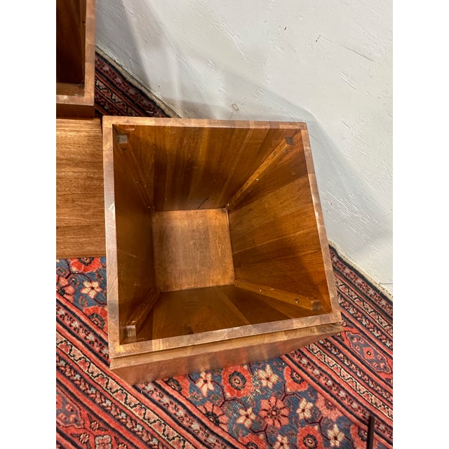 1960s Pair of Vintage Mahogany Storage Side Tables For Sale - Image 5 of 7