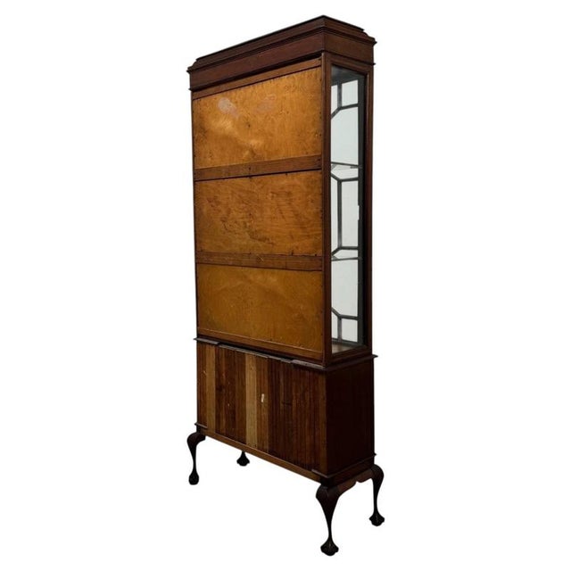 Wood Antique Early 20th Century Mahogany Display Cabinet Vitrine For Sale - Image 7 of 11