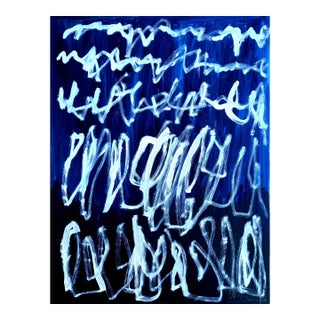 Writings No. 3 — Abstract Original Oil Painting Inspired by Cy Twombly For Sale