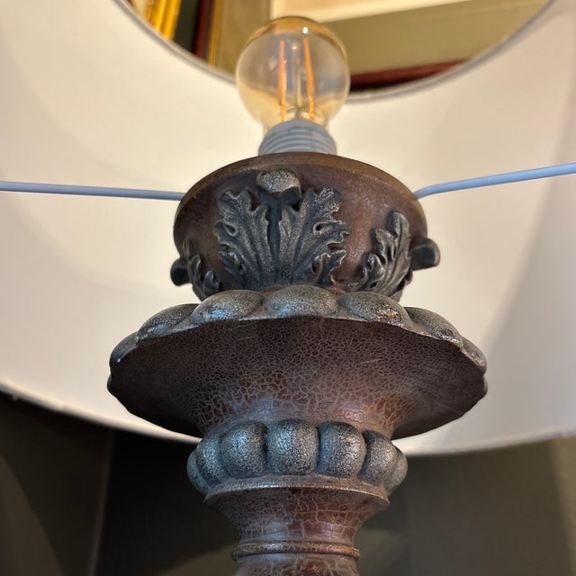 Traditional 1910s Torchiere Floor Lamp With Clawfeet, Roman Head For Sale - Image 3 of 5
