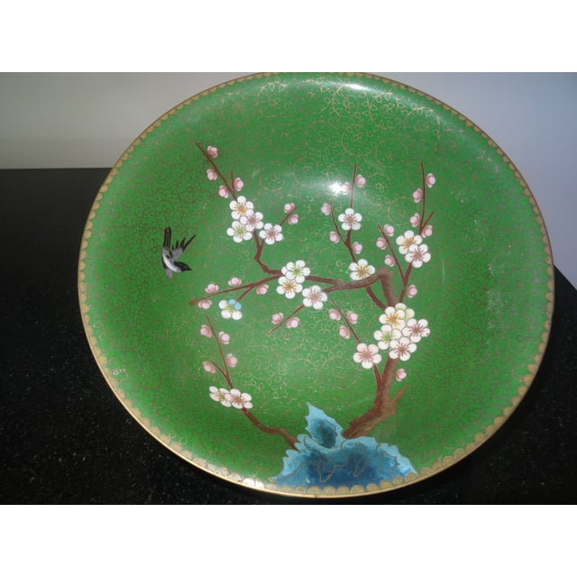 Very Fine Cloisonne Bowl on Stand For Sale - Image 4 of 5