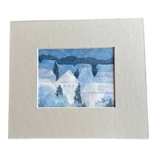 Signed Original Matted Watercolor Painting “Early Morning” For Sale