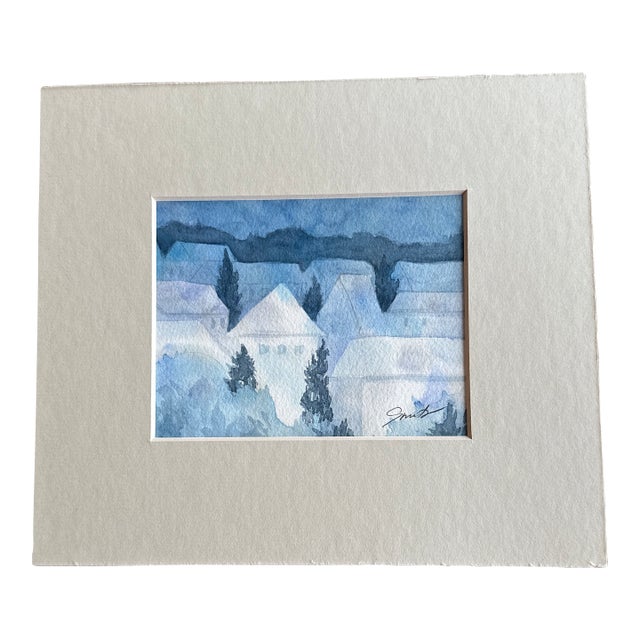 Signed Original Matted Watercolor Painting “Early Morning” For Sale
