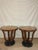 Art Deco Pair of Italian Art Deco Style Macassar Wood & Burl Round Side Tables For Sale - Image 3 of 7