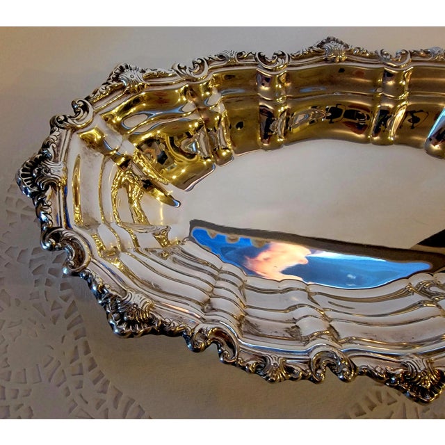 1960s Vintage Towle Carpenter's Hall Silver Plate Bread Tray/Serving Platter/Plate For Sale - Image 5 of 9