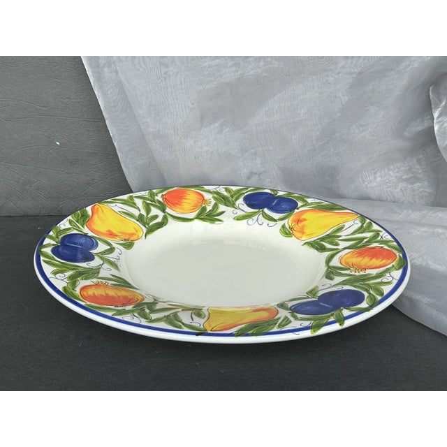 Traditional Large Decorative Italian Ceramic Table Centerpiece Fruit Bowl For Sale - Image 3 of 12