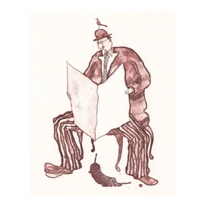 1970s Robert Weil Etching of Man and Dog
