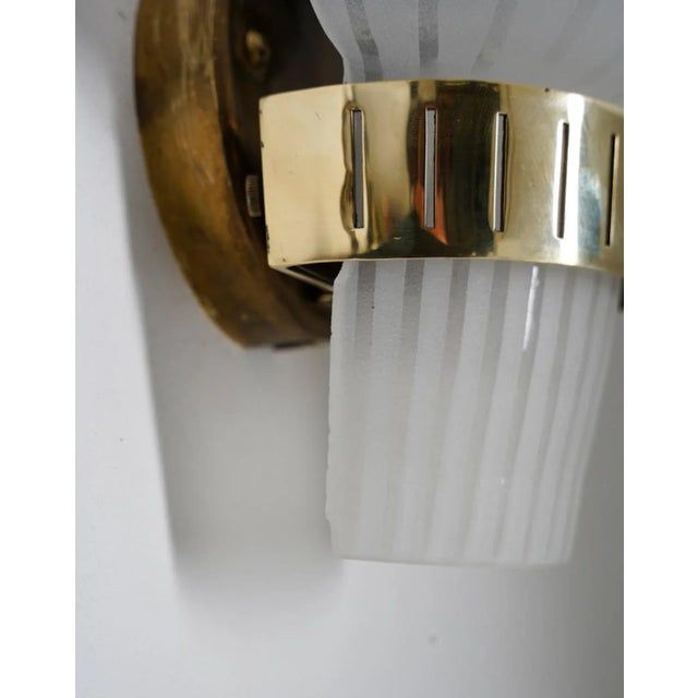 Mid-Century Swedish Wall Lamps in Brass and Glass, Set of 2 For Sale - Image 9 of 11