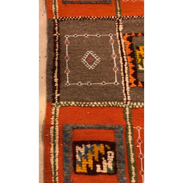 Moroccan Berber Medium Rug Tribal Handwoven Wool 100% Organic Dye For Sale - Image 3 of 9
