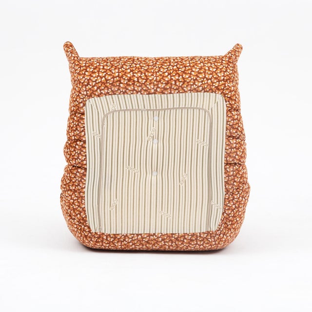 Vintage Restored Togo Fireside Chair and Ottoman in Wild Terracotta Corduroy - Ligne Roset For Sale - Image 9 of 16