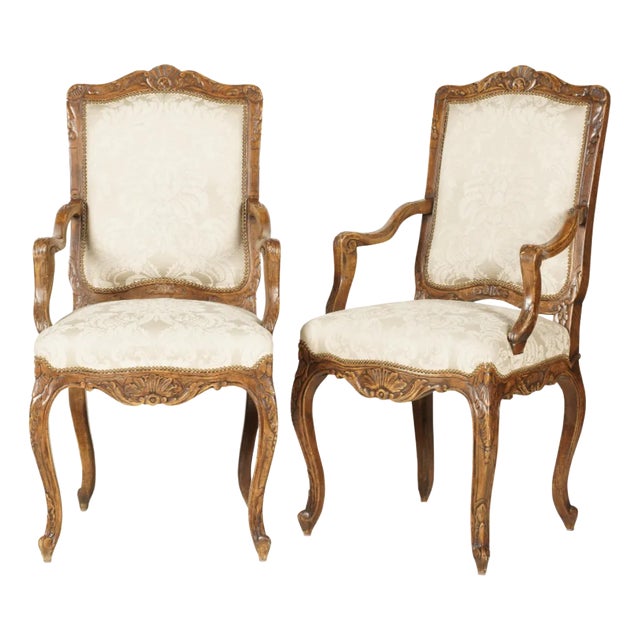 A Pair of Louis XV-Style Fauteuils For Sale