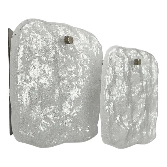 Brutalist Wall Light in Ice Glass from Kalmar For Sale