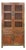 Vintage Brown Oriental Open Bars Doors Display Curio Cabinet Bookcase For Sale
