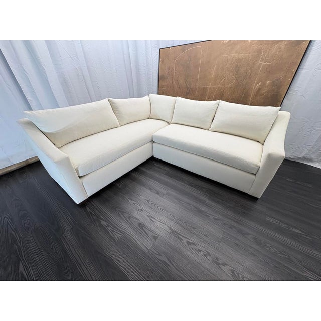Traditional Rh Belgian Classic Slope Arm Left-Arm Bench-Cushion L-Sectional For Sale - Image 3 of 18
