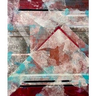 Robert Kelly, 1985 Abstract Geometric Monoprint Painting Chine Colle Collage Robert Kelly, 1985 For Sale