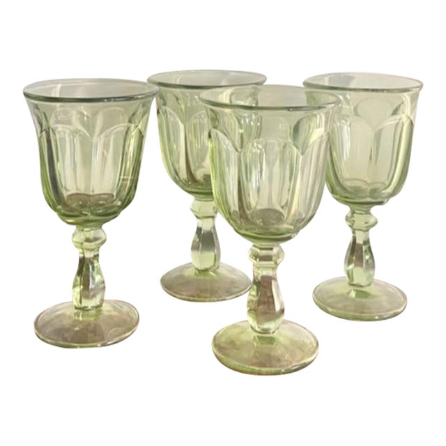 1970s Vintage Green Wine Glasses Set of 4 Chairish