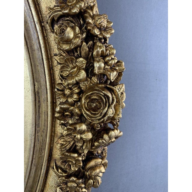 19th Century Gilded Mirror with Floral Motifs For Sale - Image 3 of 8