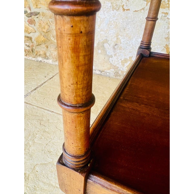 Wood Three-Tiered Walnut Turned Wood Side Table, 1930s For Sale - Image 7 of 16