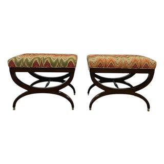 Lee Jofa Curule Benches- A Pair For Sale