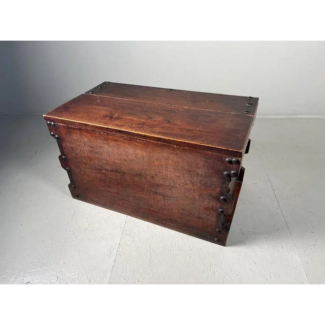 Japanese Box with Metal Studs, 1930 For Sale - Image 3 of 11