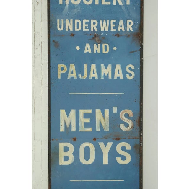 Metal Large Chas. Geld Clothing Aluminum Marty Supreme Movie Prop Double Sided Sign For Sale - Image 7 of 10