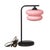 1980s Pair of Black Onyx and Iron Base Table Lamps With Pink Glass Shades For Sale - Image 5 of 5