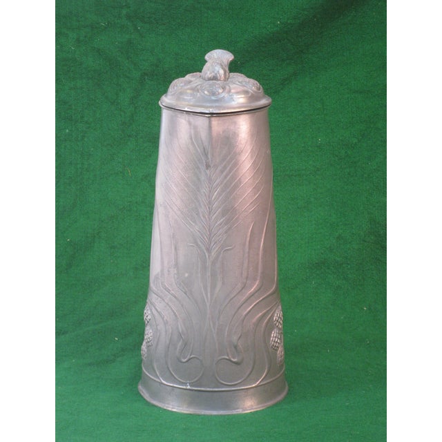 1900s Art Nouveau OSIRIS 601 Pewter Tankard/Pitcher For Sale - Image 9 of 17