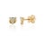 Gold Natural Three Diamond Pushback Stud Earrings Made in 18k Solid Yellow Gold - a Pair For Sale - Image 8 of 10