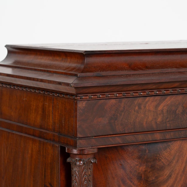 19th Century Danish Mahogany Column Cabinet With Bow Front Door For Sale - Image 11 of 17