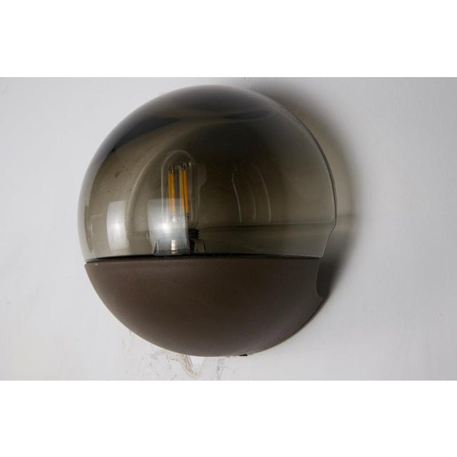 Black Mid-Century Wall Lamps in Glass and Plastic from Hillebrand, Germany, 1970s For Sale - Image 8 of 9