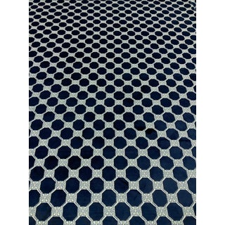 Schumacher Octavia Velvet - Modern Sapphire Blue Cut Velvet Multipurpose Fabric - Six Yards For Sale