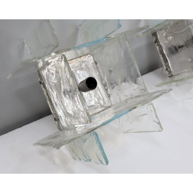 Metal Murano Glass Sconces from Mazzega, 1960s, Set of 2 For Sale - Image 7 of 14