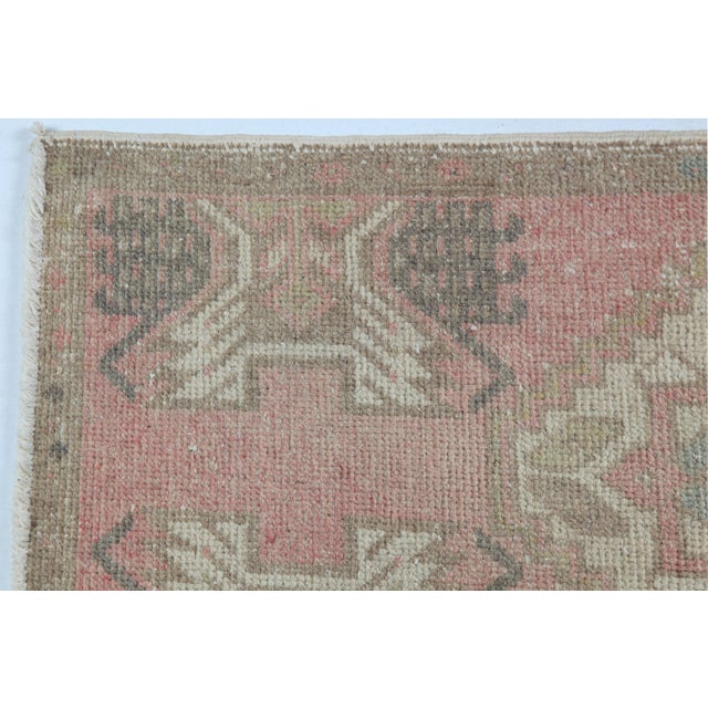 Late 20th Century Vintage Turkish Handwoven Door Mat Rug -1' 8'' X 3' 11'' For Sale - Image 5 of 8
