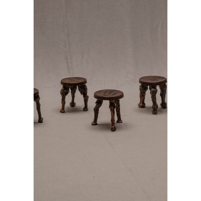 Vintage French Sculptural Stools, 1960s, Set of 4 For Sale - Image 6 of 11