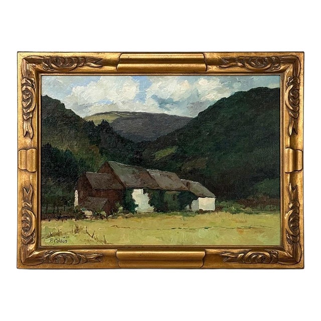 Framed Oil Painting on Canvas by Pierre Colson (1930-?) 'Farmhouse in the Ardennes' For Sale