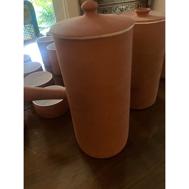 1990s 1990s Mid Century Modern Terracotta Coffee Set With Cups and Pots - 20 pcs For Sale - Image 5 of 6