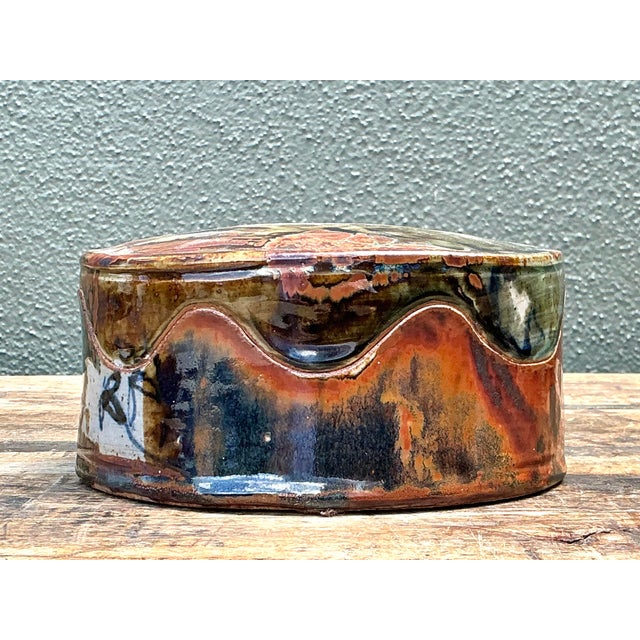 Late 20th Century Vintage Original Studio Pottery Box For Sale - Image 5 of 12