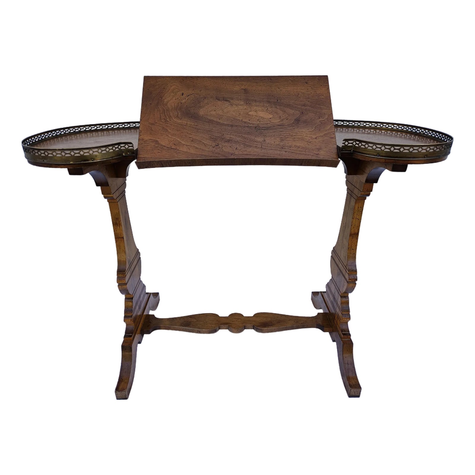 Early 20th Century Kidney Shaped Music Stand Writing Desk With Brass ...